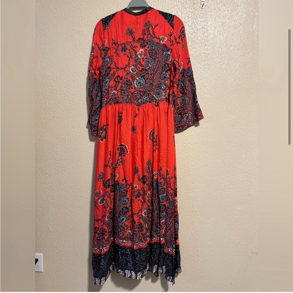 Free People If You Only Knew Maxi Dress Size Large Floral Boho - Picture 2 of 5